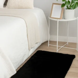 Alfombra Pie De Cama Gruesa